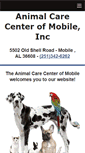 Mobile Screenshot of animalcarecenterofmobile.com